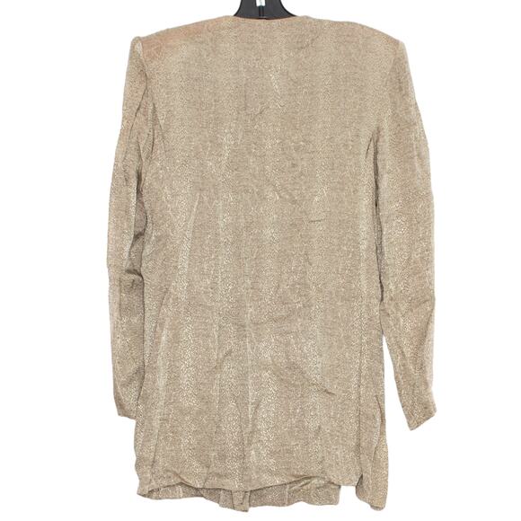 R&M Richards Top Boho Minimalist Cottage Quiet Luxury Button Metallic 8 Petite - Picture 3 of 6